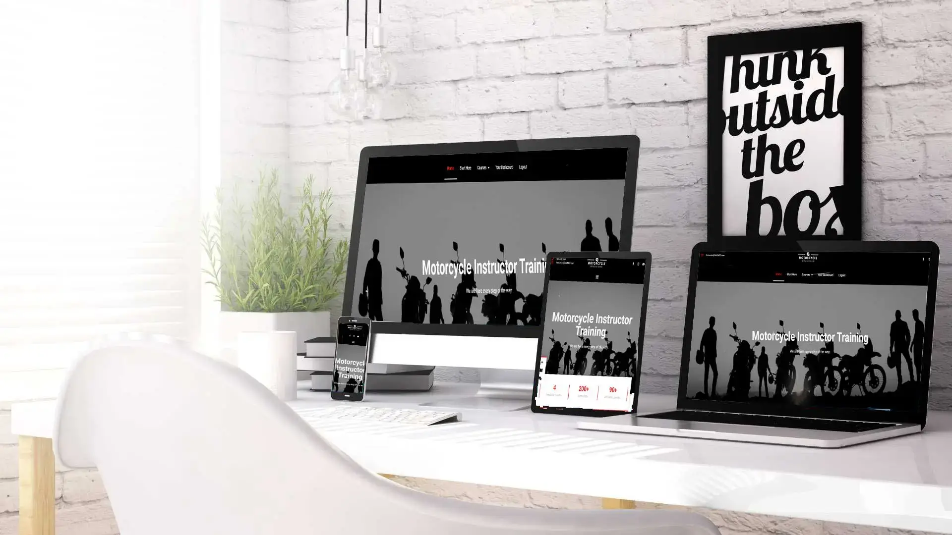 About The Website Designer other projects computers showing a black and white website